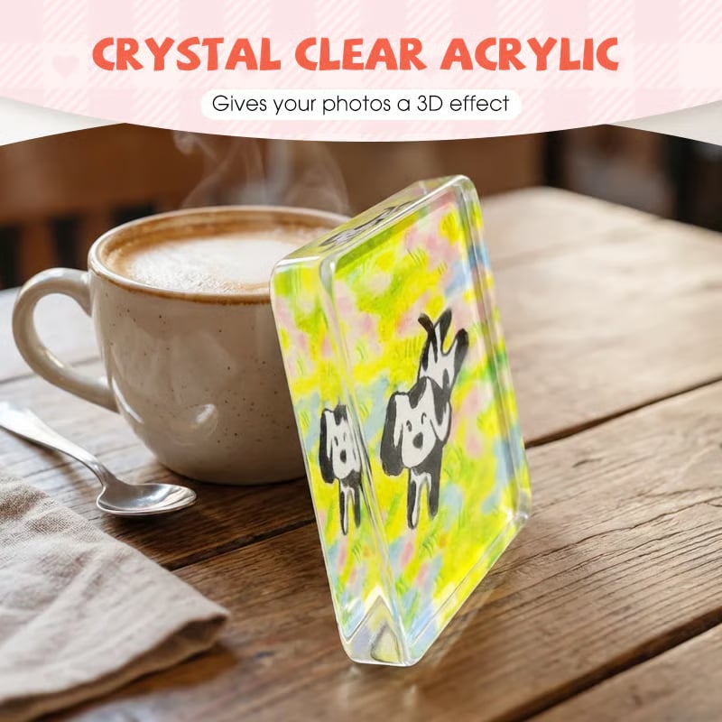 🎞✂10-pack med 5 x 5 cm stora, genomskinliga akrylmagneter för kylskåpet med självhäftande baksida – fyrkantiga magnetiska fotoramar med fantastisk 3D-effekt 💕