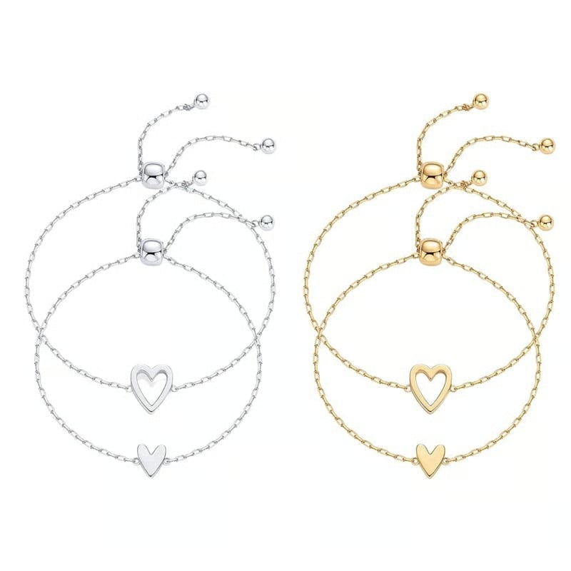 💗Justerbart armbandspaket med två armband: Kärlek och vänskap