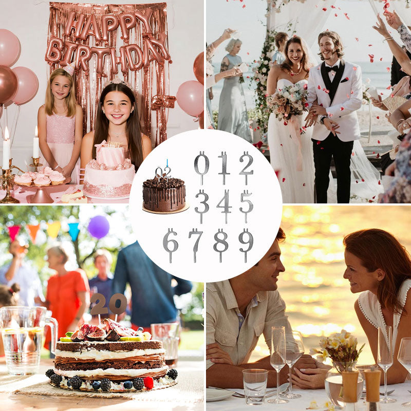 Återanvändbart set med födelsedagsljusstakar med siffror