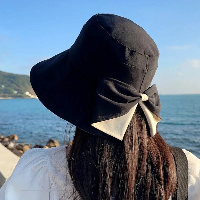 👒Sommarrea☀️Solhatt med bred brätte och rosett för damer