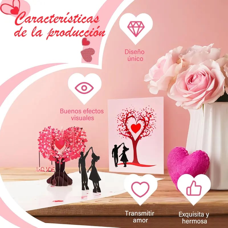 💌Premium 3D pop-up romantiskt jubileums- och valentinkort