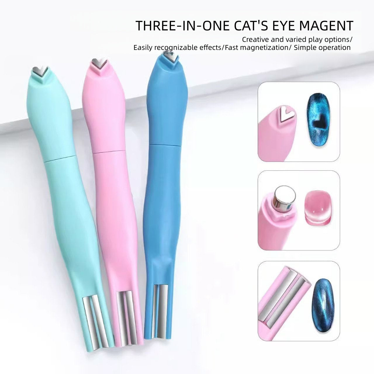 3-i-1 Cat Eye Nageldesign Magnetpenna
