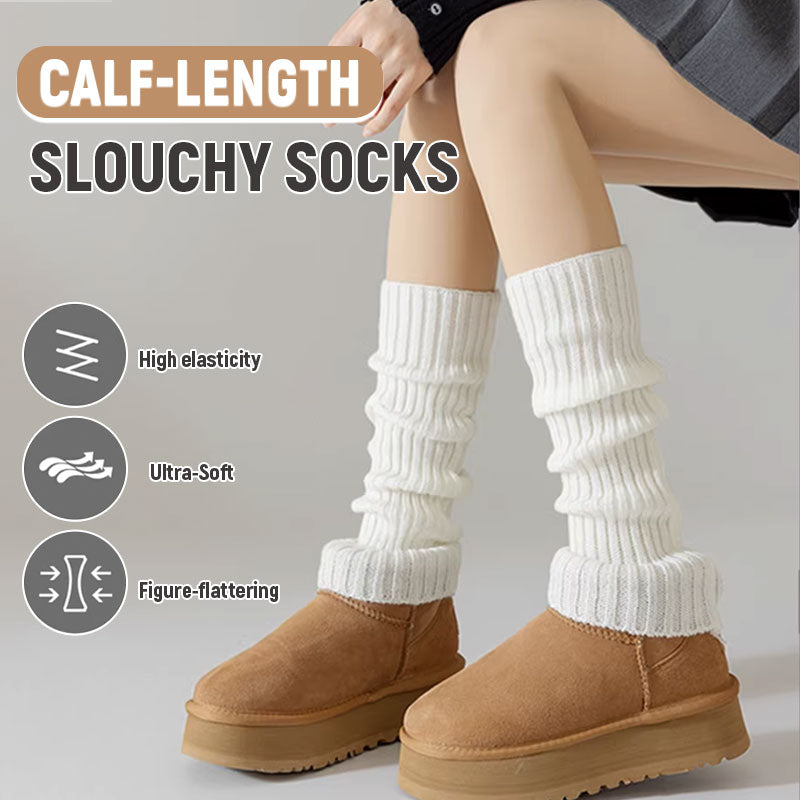 Kalvlånga slouchy-strumpor