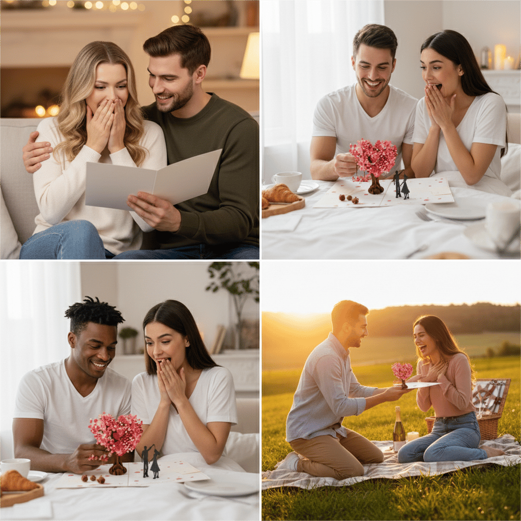 💌Premium 3D pop-up romantiskt jubileums- och valentinkort