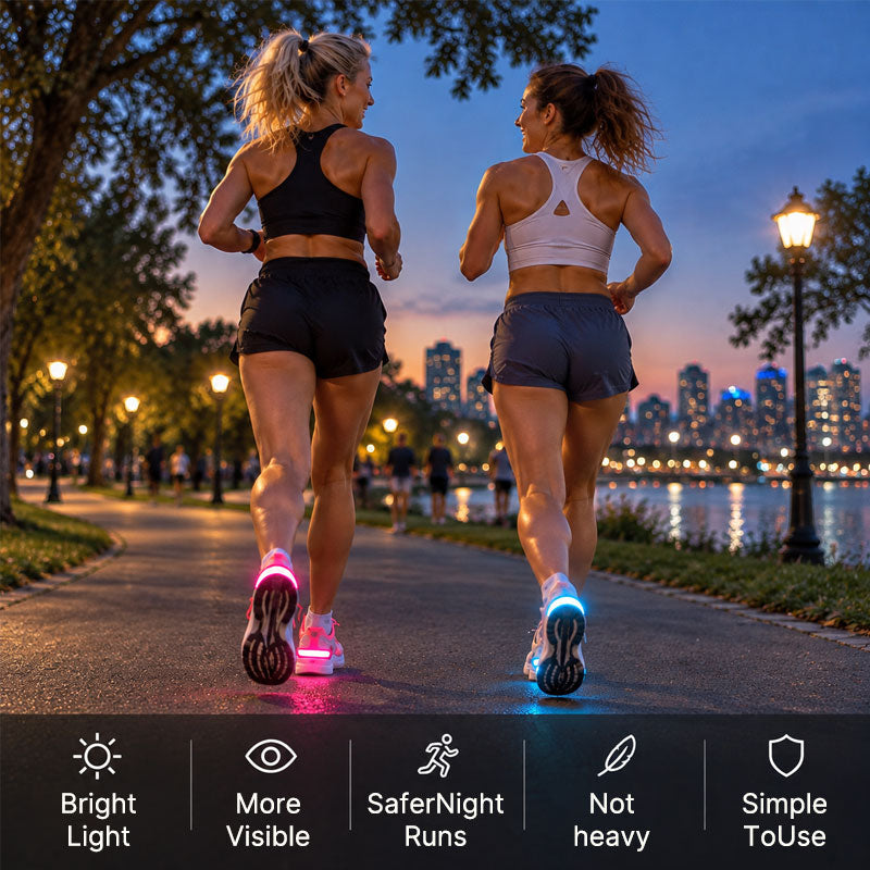 LED-belysning för skohälar – Synlighetsbelysning för löpning och promenader