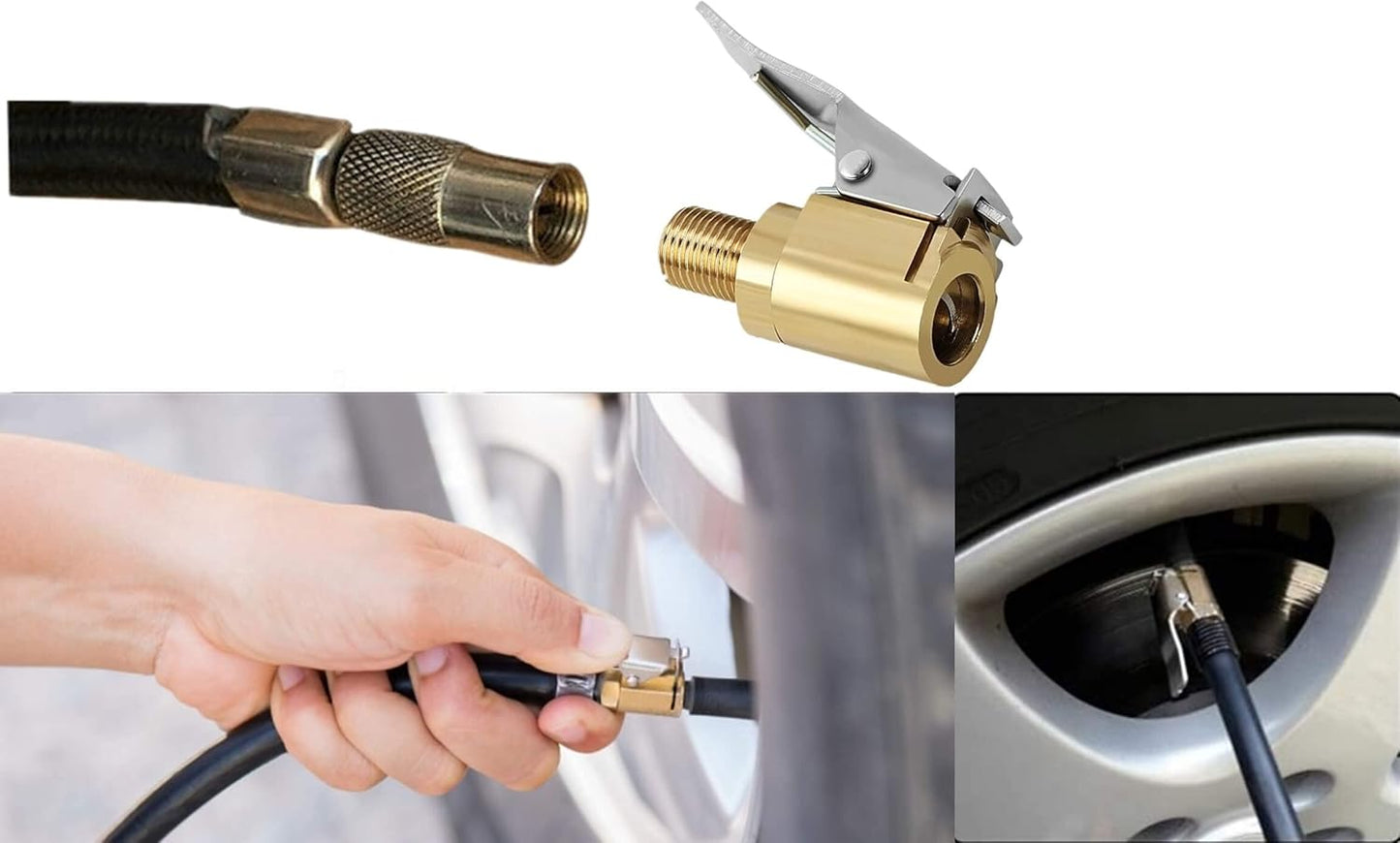🔥Sista dagen-kampanj 49 % rabatt🔥 - 2-pack 8 mm däckluftchuck med klämadapter