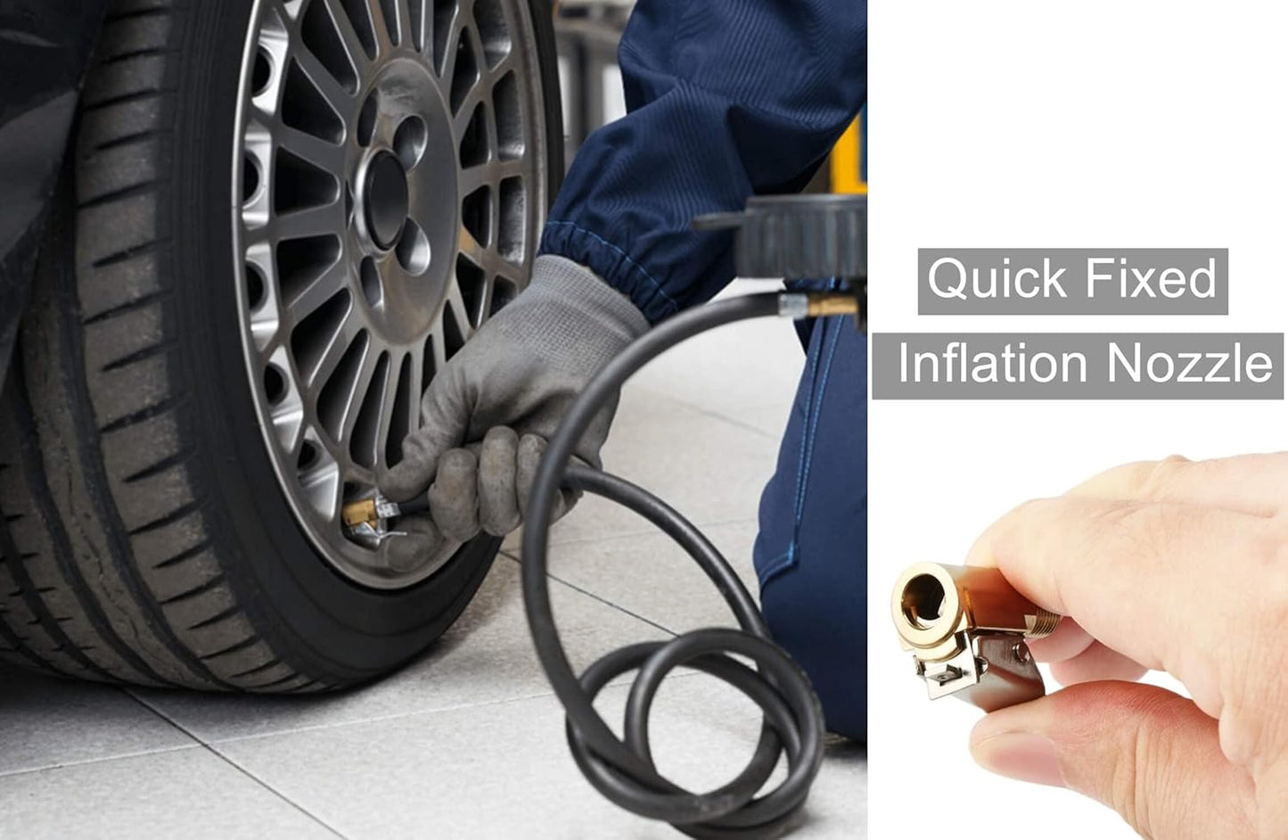 🔥Sista dagen-kampanj 49 % rabatt🔥 - 2-pack 8 mm däckluftchuck med klämadapter
