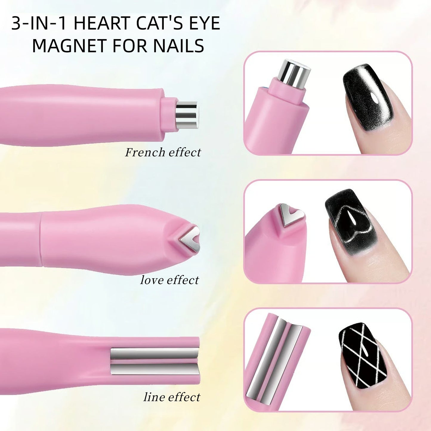 3-i-1 Cat Eye Nageldesign Magnetpenna