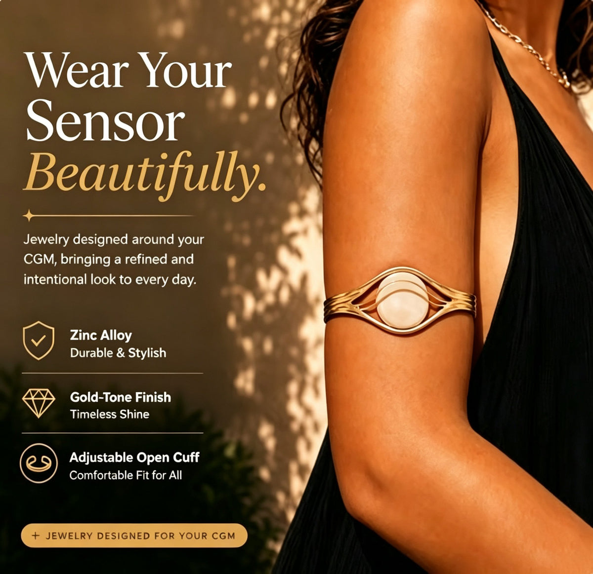 🔥Sensorarmband – Justerbar hållare i smyckesstil för kompatibla sensorer