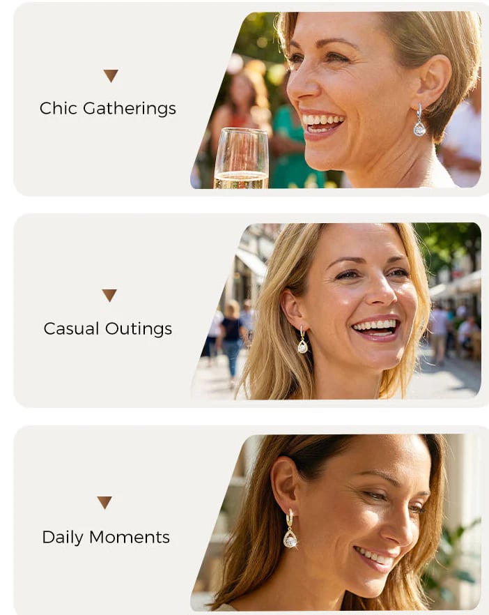 ✨Köp 1, få 1 gratis✨Eleganta droppformade hängande hoop-örhängen