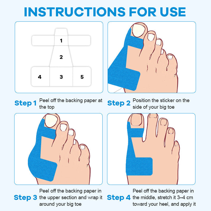 Färdigskuren kinesiologitejp för hallux valgus