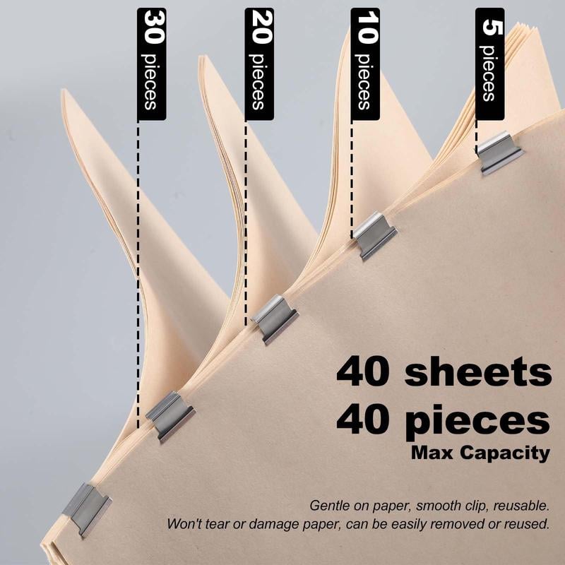 Bärbar bindklämstaplare – Inkluderar 58 återanvändbara klämmor