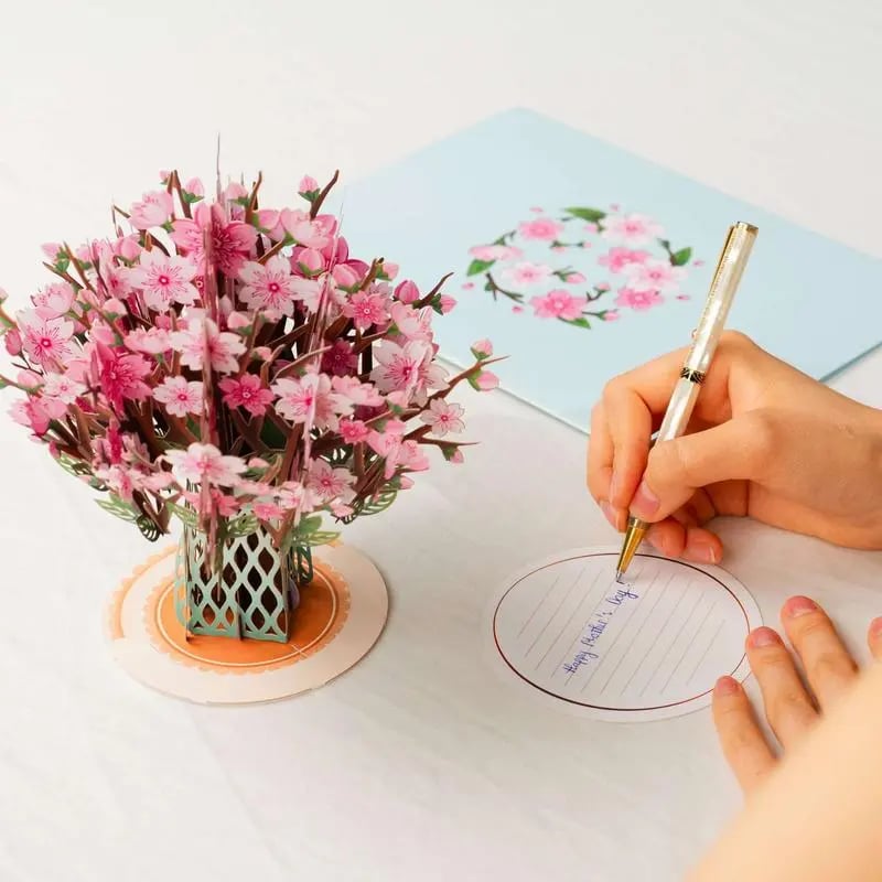 💌 Exklusivt till alla hjärtans dag: 3D-popupkort med körsbärsblommor – det ultimata minnet för kortälskare ❤️
