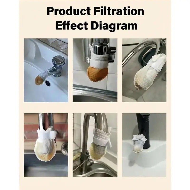 Universell filterpåse för kranvatten Effektiv filtrering av kranvatten och källvatten, avlägsnar rost och olika föroreningar