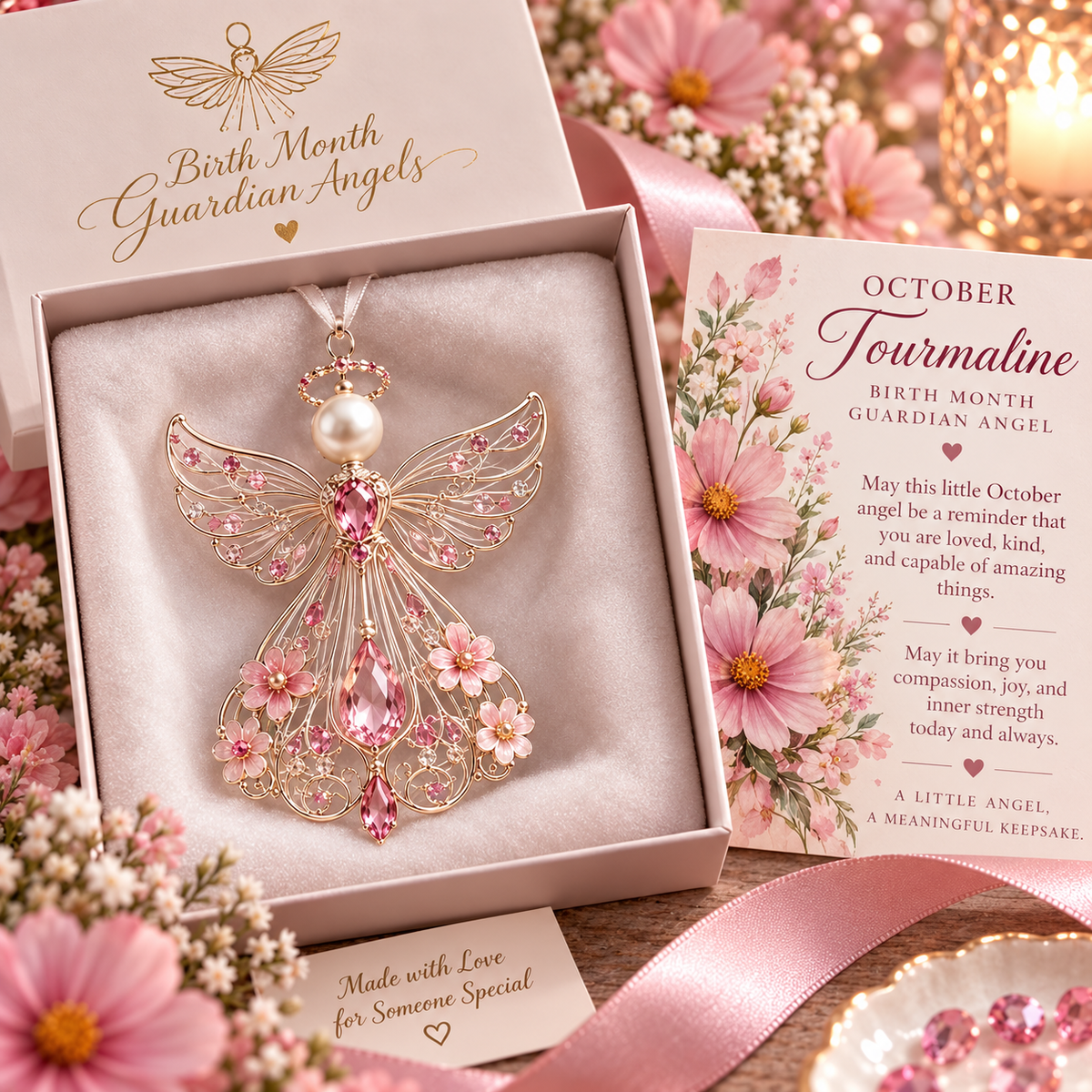 🕊️ Juldekoration med skyddsängeln för födelsemånaden – Inte bara en ängel. Deras egen ängel ✨💎