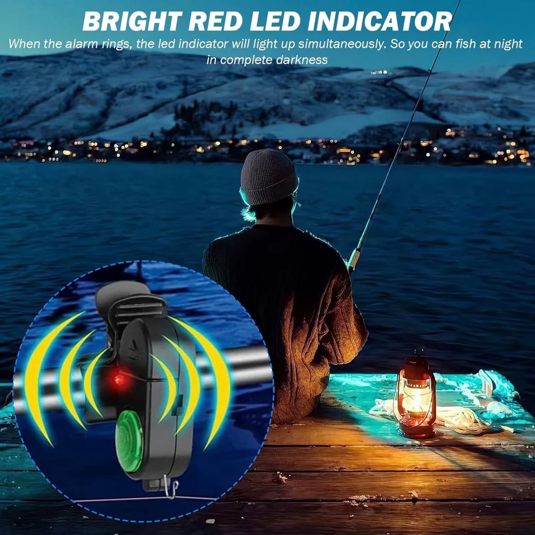 🔥Sista dagen – 49 % rabatt –🎣Fiskebetlarm med LED-lampa