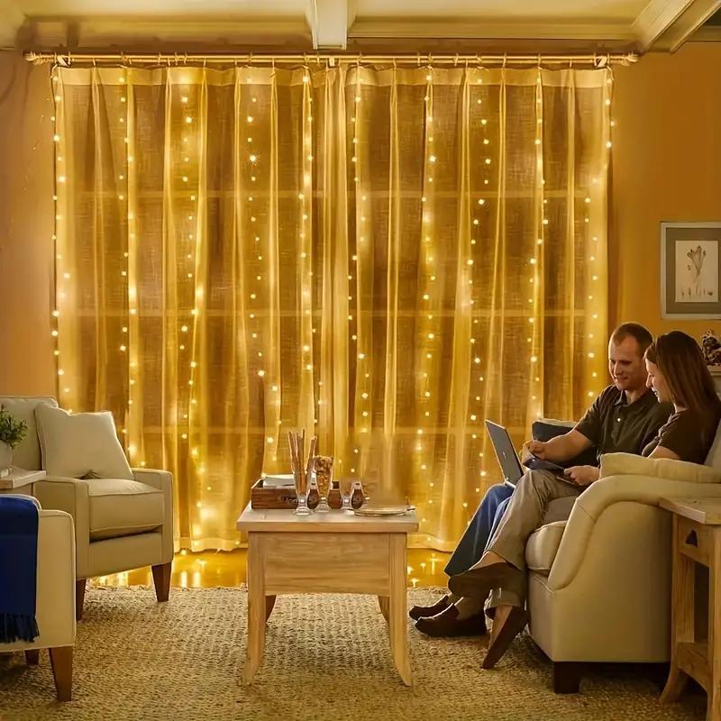 🎁Tidig julrea 49 % rabatt🎅LED-ljusslinga, USB-driven LED-ljusgardin för presentförpackning