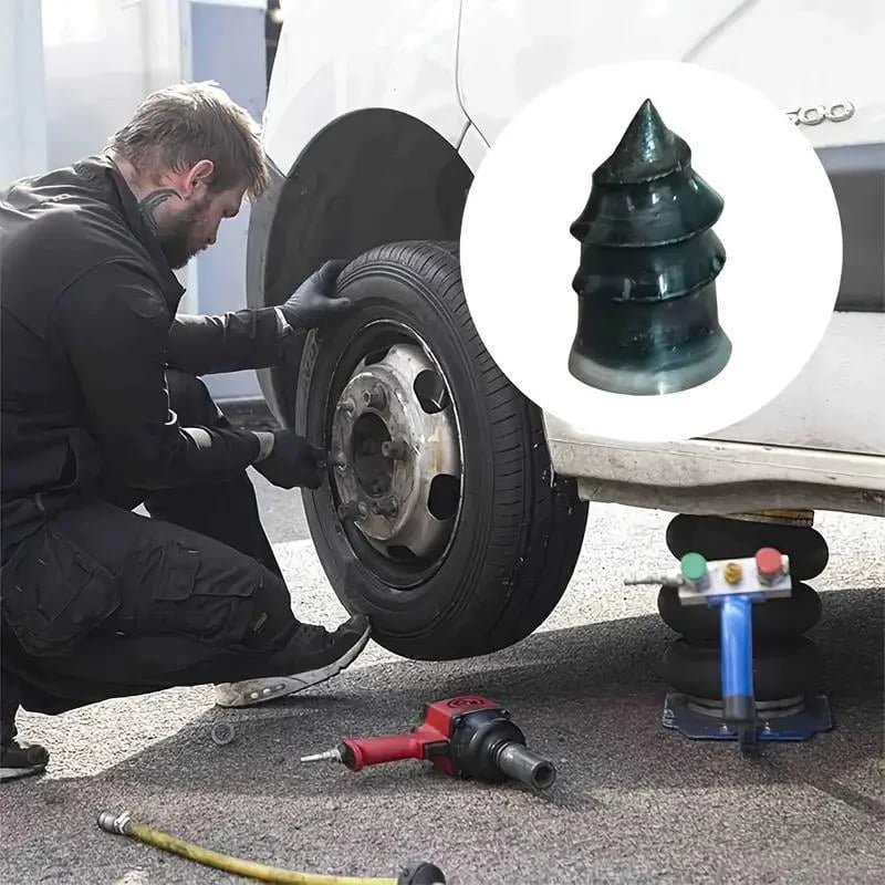 🎯【49% sista dagen】Explosionssäkra däckreparationsgummispikar 🔧Gratis skruvmejsel