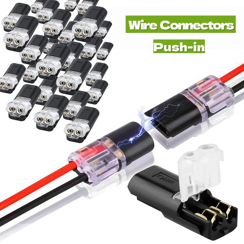 Snabb kabeldragning🔌Dubbelkabelsanslutning Led-ljusslingans anslutningar 2 stift