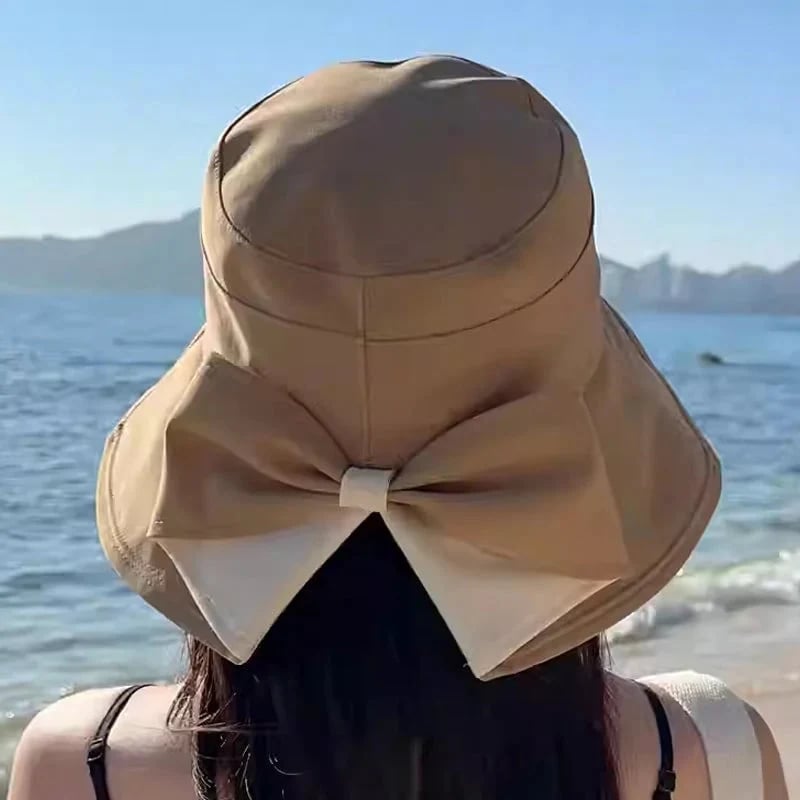 👒Sommarrea☀️Solhatt med bred brätte och rosett för damer