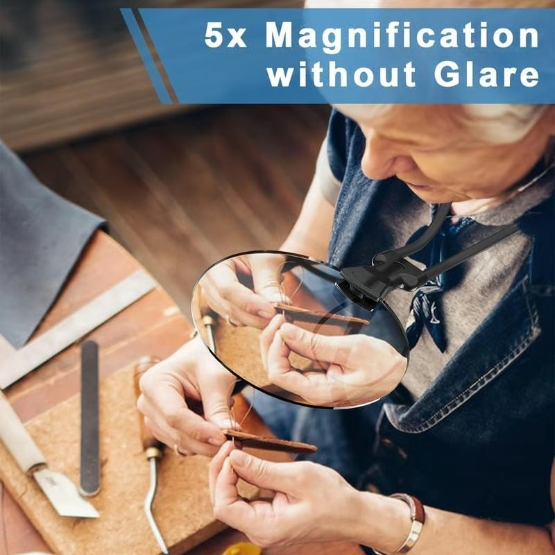 🔥SISTA DAGEN 35 % RABATT - 👵🔎För äldre 5X förstoringsglas med 4,33" lins — Handsfree, bärbar och multifunktionell förstoringsglas