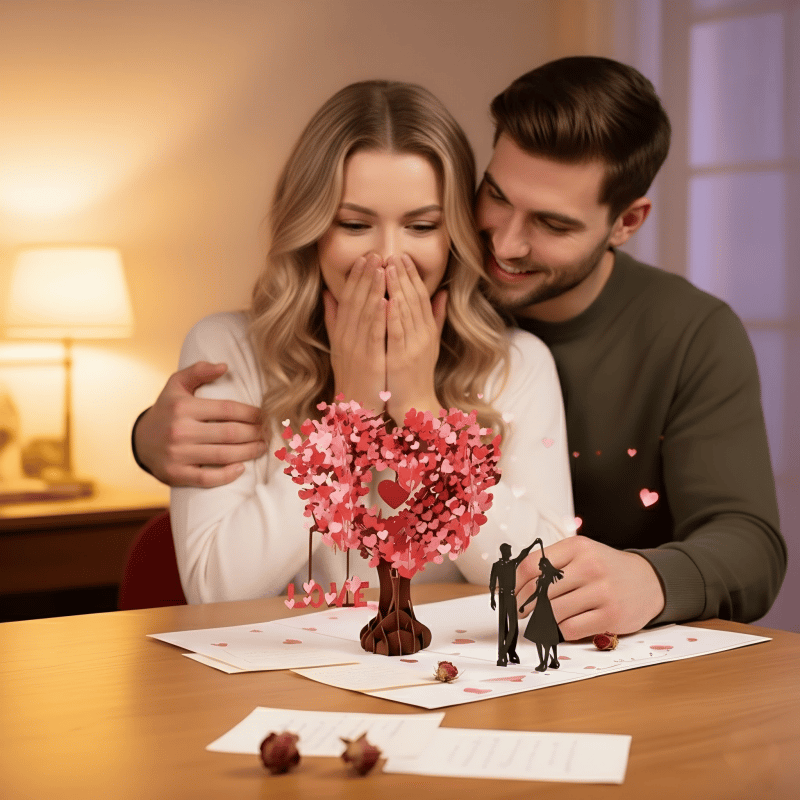 💌Premium 3D pop-up romantiskt jubileums- och valentinkort