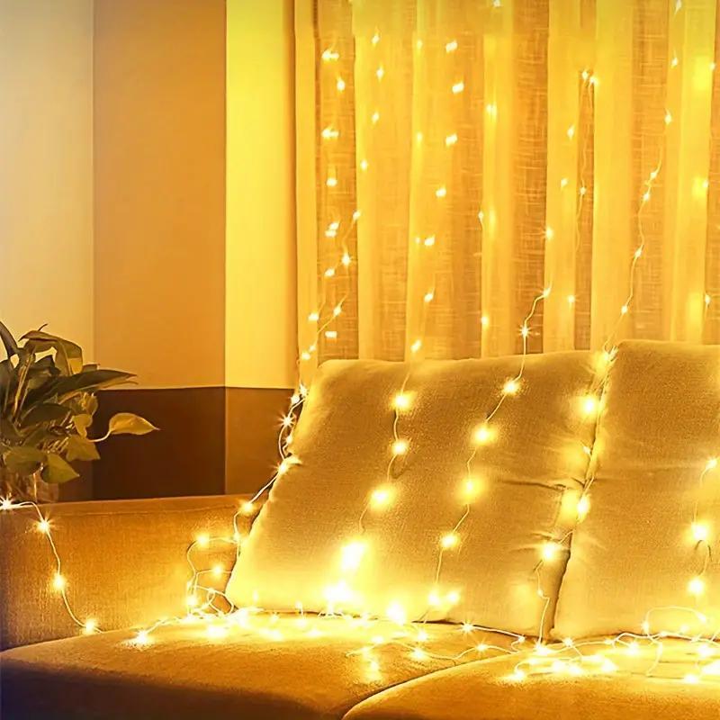 🎁Tidig julrea 49 % rabatt🎅LED-ljusslinga, USB-driven LED-ljusgardin för presentförpackning