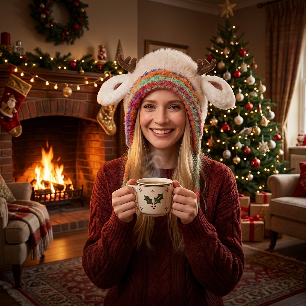 🎅 Julmössa med renhorn – ett bedårande och mysigt vintertillbehör