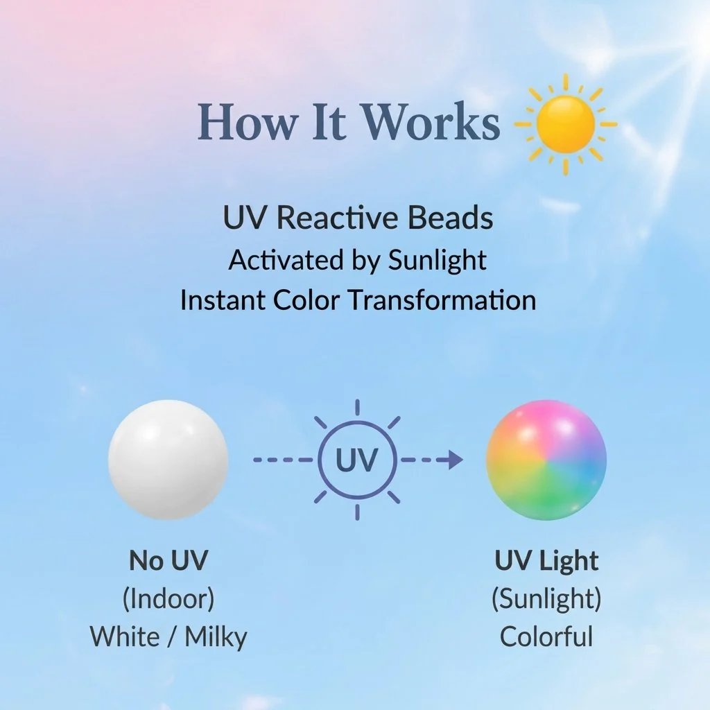 🌈 Dopamine – Kollektion med UV-reaktiva smycken med pärlor