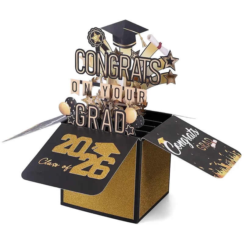 🎓Pop-up-kort till examen 2026 – 3D-kort med gratulationer till examen, inklusive kuvert💌