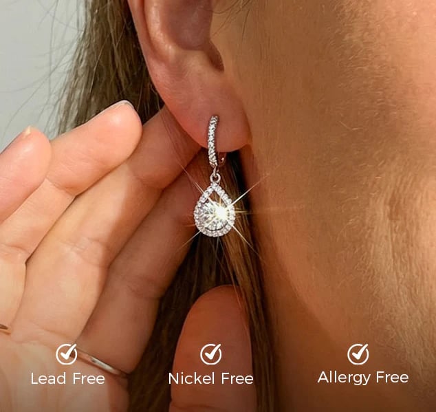 ✨Köp 1, få 1 gratis✨Eleganta droppformade hängande hoop-örhängen