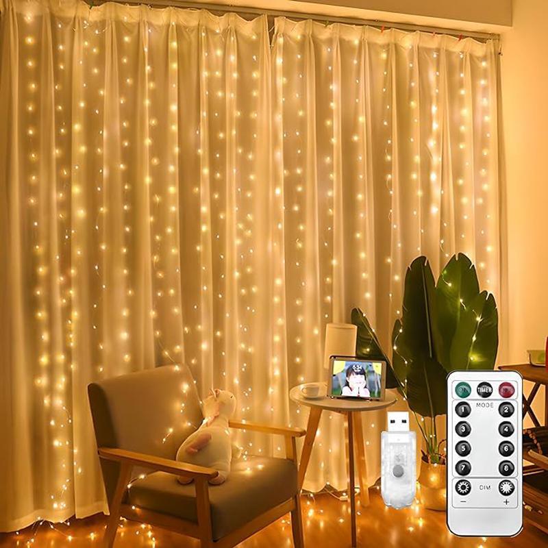 🎁Tidig julrea 49 % rabatt🎅LED-ljusslinga, USB-driven LED-ljusgardin för presentförpackning