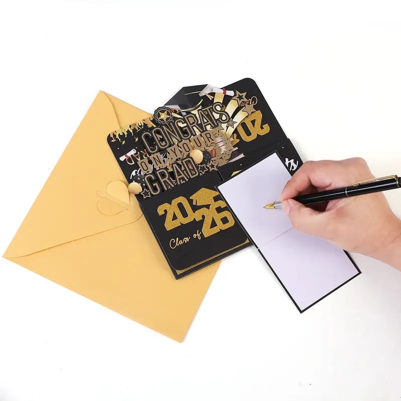 🎓Pop-up-kort till examen 2026 – 3D-kort med gratulationer till examen, inklusive kuvert💌