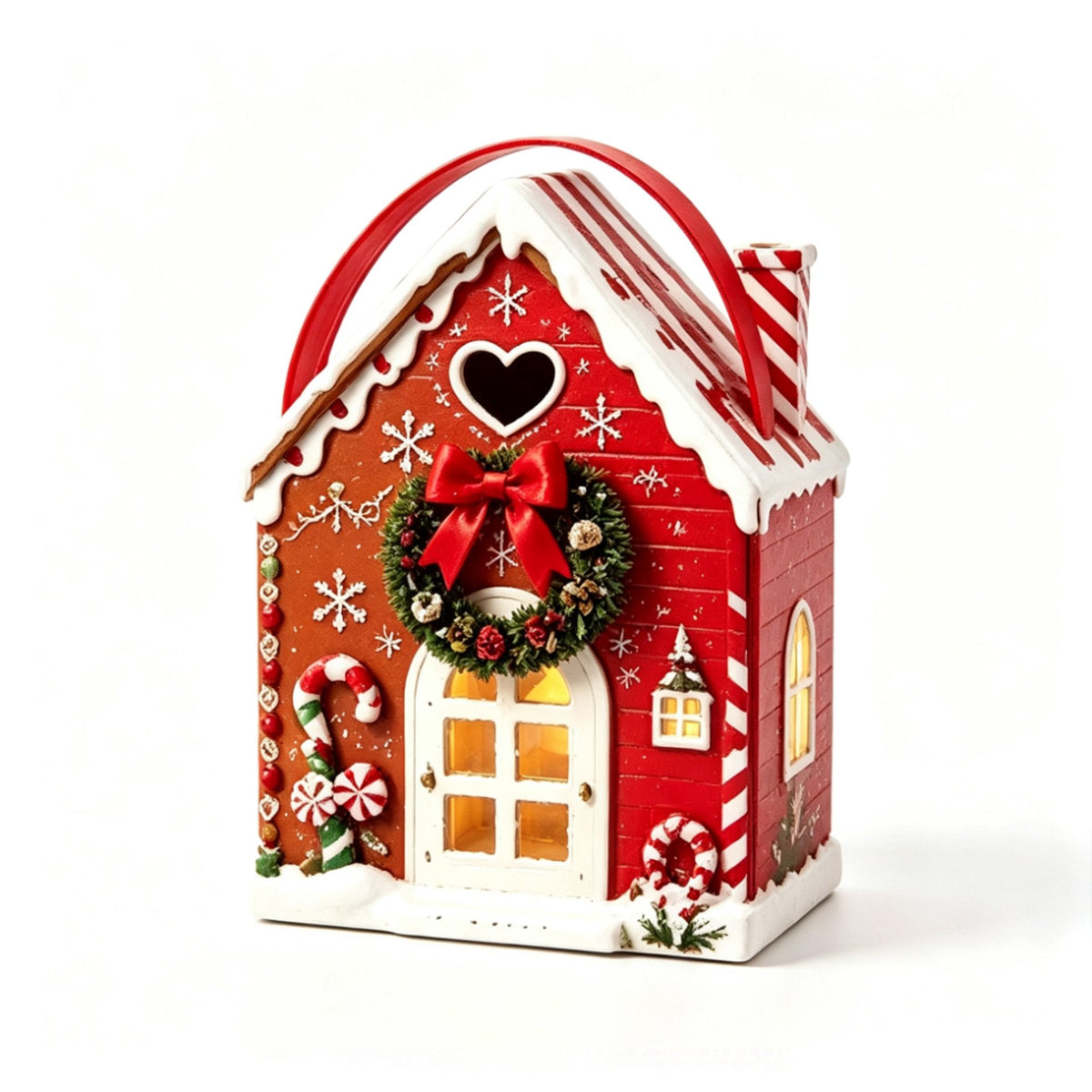 🏠 Presentask med ”Christmas Cottage”-handtag – festlig 3D-förpackning i form av ett hus för små godsaker