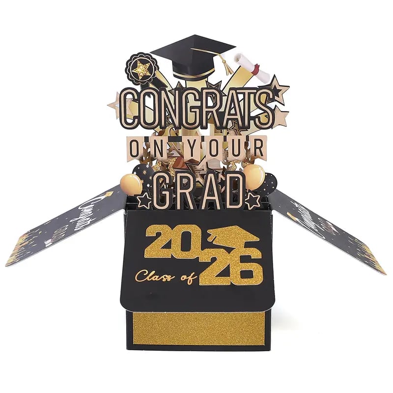 🎓Pop-up-kort till examen 2026 – 3D-kort med gratulationer till examen, inklusive kuvert💌