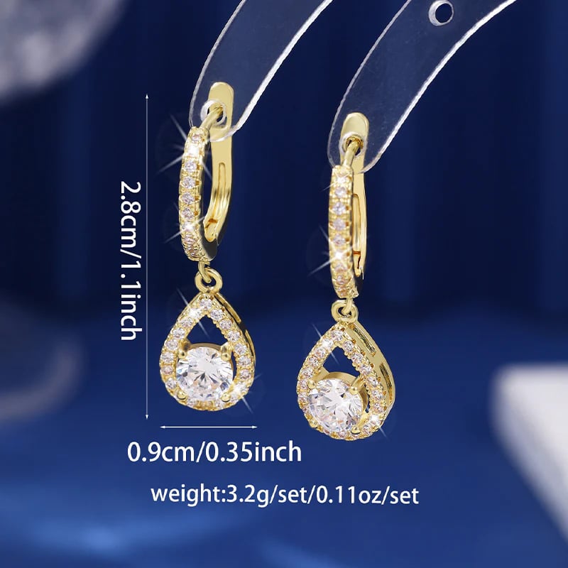 ✨Köp 1, få 1 gratis✨Eleganta droppformade hängande hoop-örhängen
