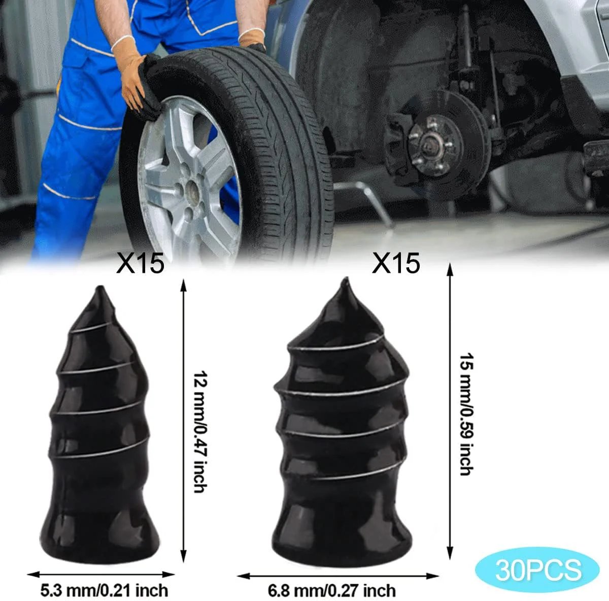 🎯【49% sista dagen】Explosionssäkra däckreparationsgummispikar 🔧Gratis skruvmejsel