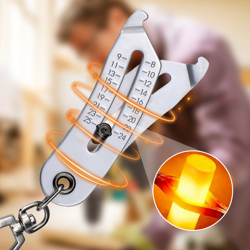 Bärbar nyckelring för kontroll av exakt gängstorlek