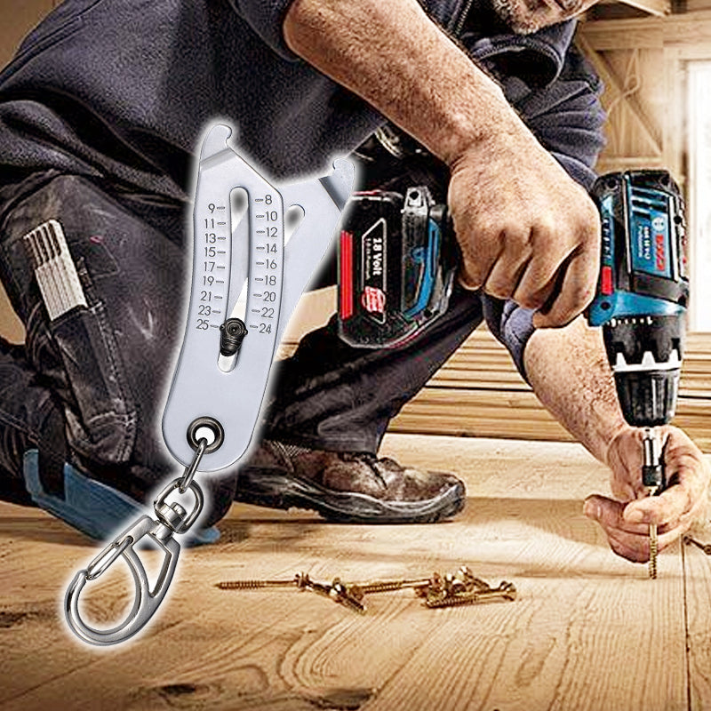 Bärbar nyckelring för kontroll av exakt gängstorlek