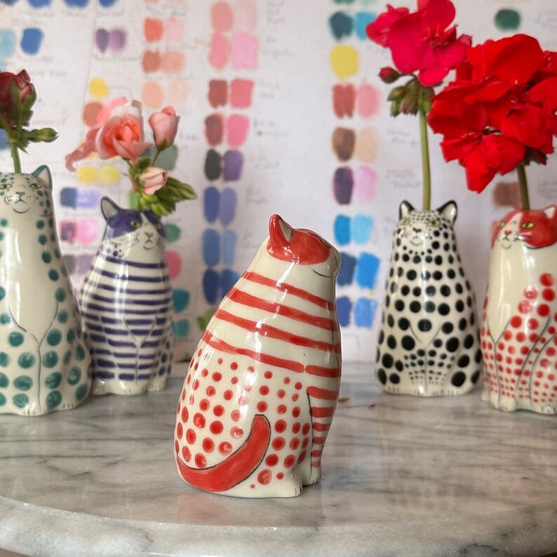 ⏳ Begränsad tid special ⏰ Polka Dot Cat Vase