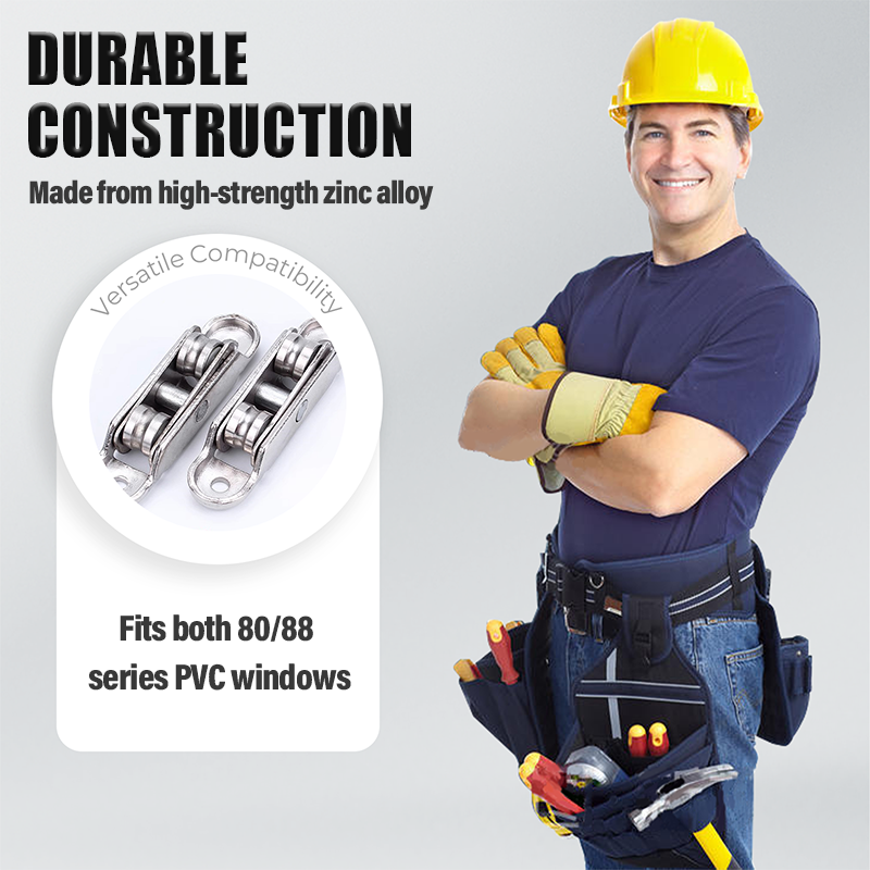 🔧 Rullhjul i zinklegering, serie 80/88, för PVC-dörrar och -fönster